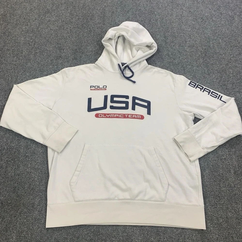 Polo Ralph Lauren USA Olympic Team Sweatshirt Mens XL White Olympics Rio 2016